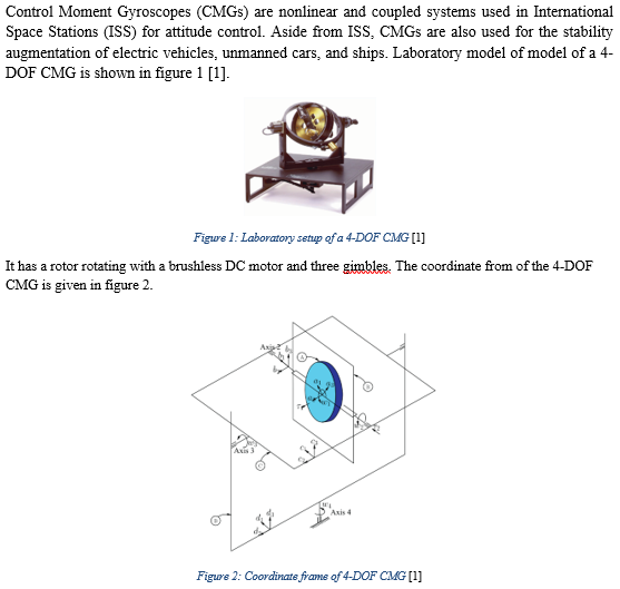Solved Control Moment Gyroscopes (CMGS) are nonlinear and | Chegg.com
