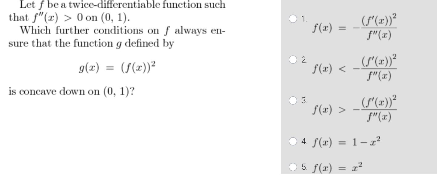 Solved 1 Let F Be A Twice Differentiable Function Such That