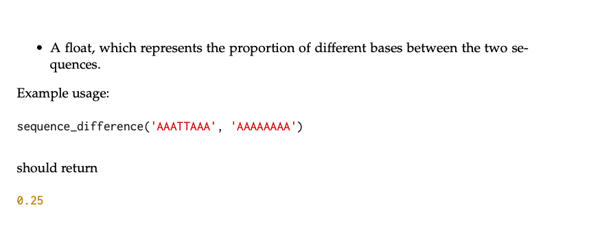 Solved Compare two sequences The first function you must | Chegg.com image.