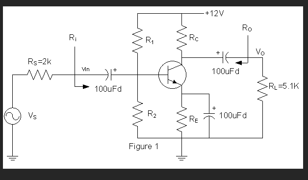 Solved R1 = 130kohm , R2 = 55.66 kohm , Rc = 3.36 kohm , Re | Chegg.com