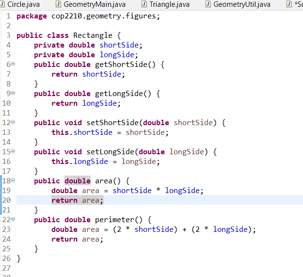 Solved 6. Modify the Rectangle class to add information | Chegg.com