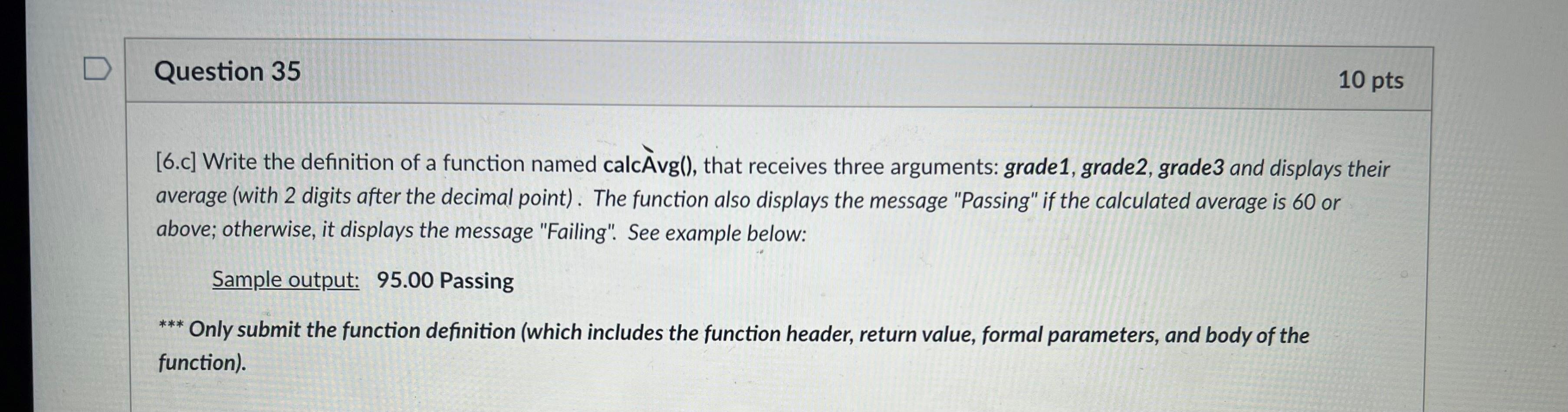 Solved Question 35 10 pts [6.c] Write the definition of a | Chegg.com