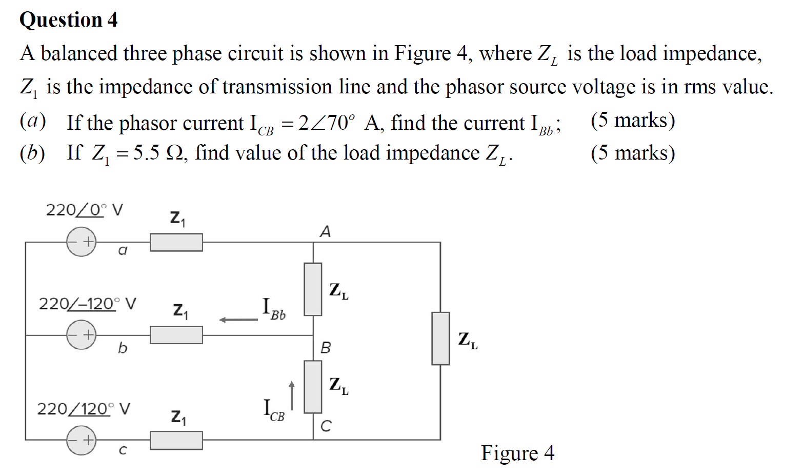 Solved Question 4 A Balanced Three Phase Circuit Is Shown In | Chegg.com