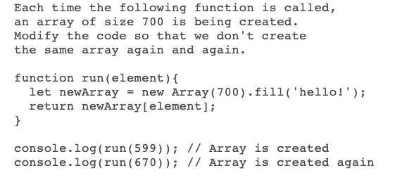 Solved Each time the following function is called, an array | Chegg.com