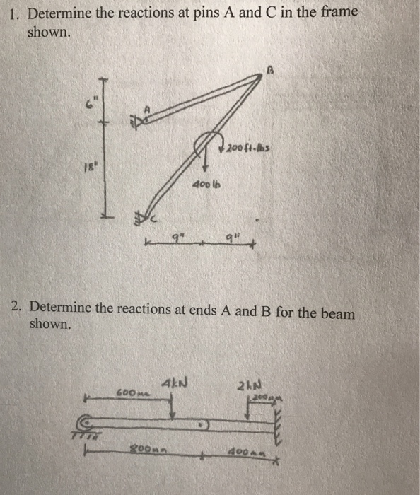 Solved I Need Help With These Two Statics Problems Please. | Chegg.com