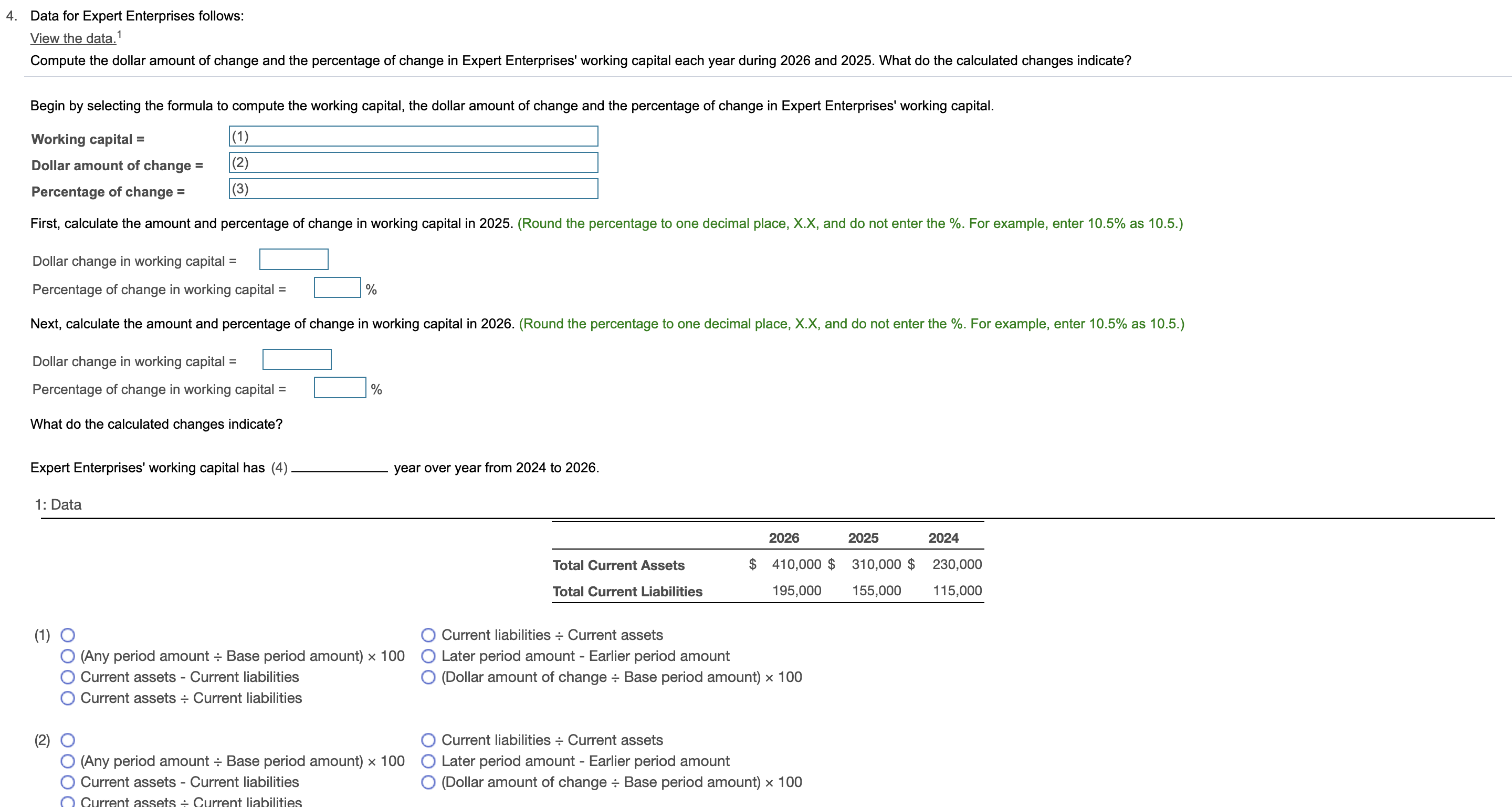 Solved Begin By Selecting The Formula To Compute The Working | Chegg.com