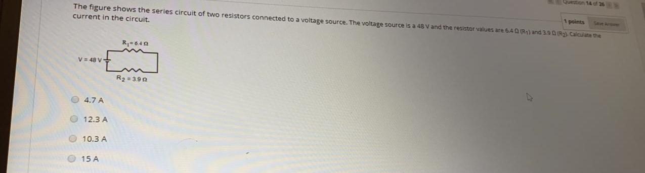Solved 1 points The figure shows the series circuit of two | Chegg.com