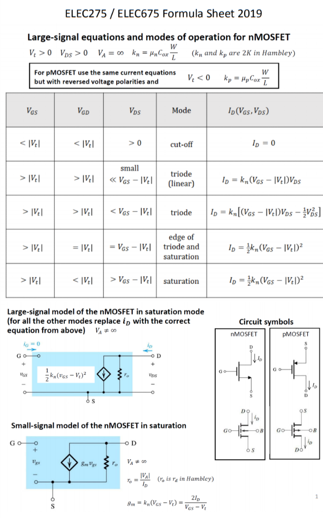 Solved Calculate the voltage transfer characteristic of the | Chegg.com