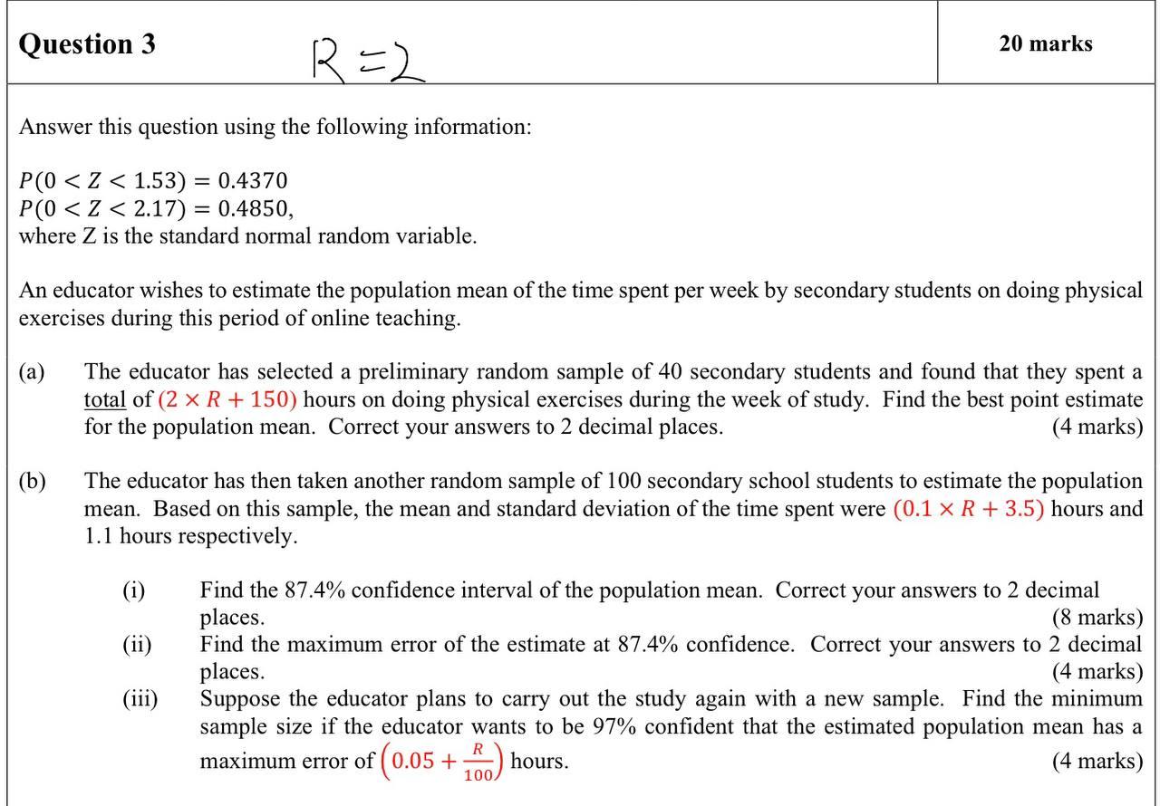 Solved Question 3 20 marks R=2 Answer this question using | Chegg.com