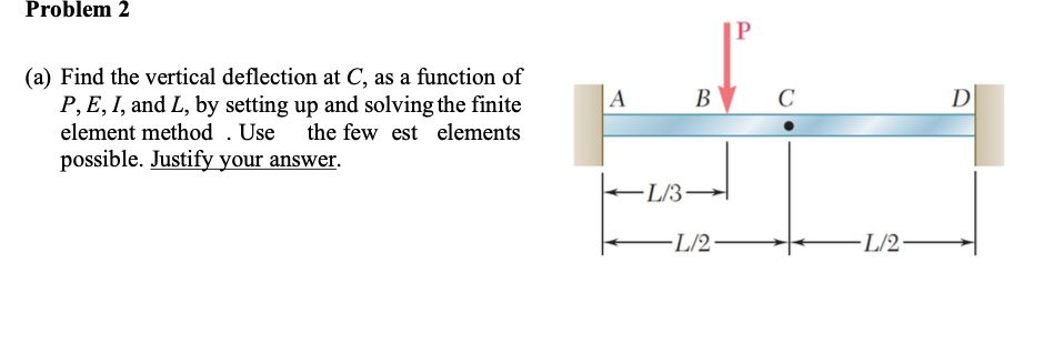 Solved Problem 2 Р A B С D (a) Find The Vertical Deflection | Chegg.com