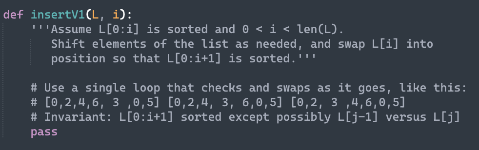 Solved IN PYTHON InsertV1, you have to code it only using | Chegg.com