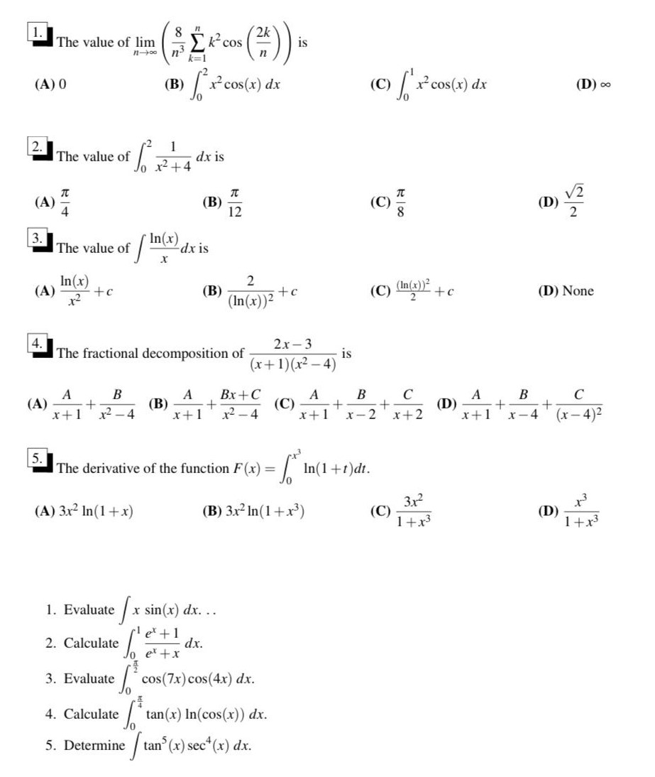 Solved 1. Express the definite integral ∫14ln(1+2x)dx as a | Chegg.com