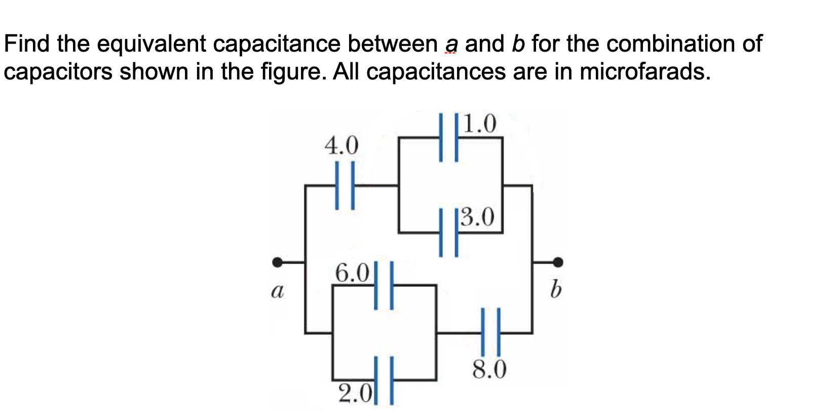 Solved Find The Equivalent Capacitance Between A And B For | Chegg.com