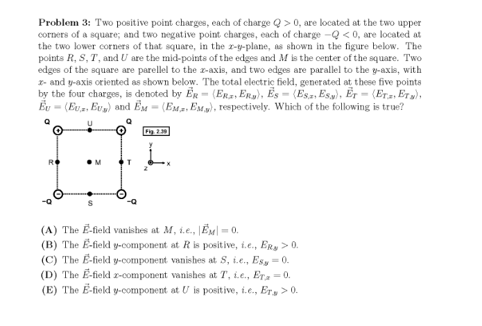 Solved Problem 3: Two positive point charges, each of charge | Chegg.com