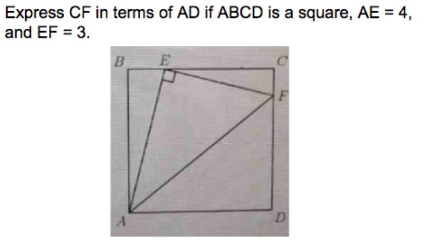 Solved Express Cf In Terms Of Ad If Abcd Is A Square Ae Chegg Com