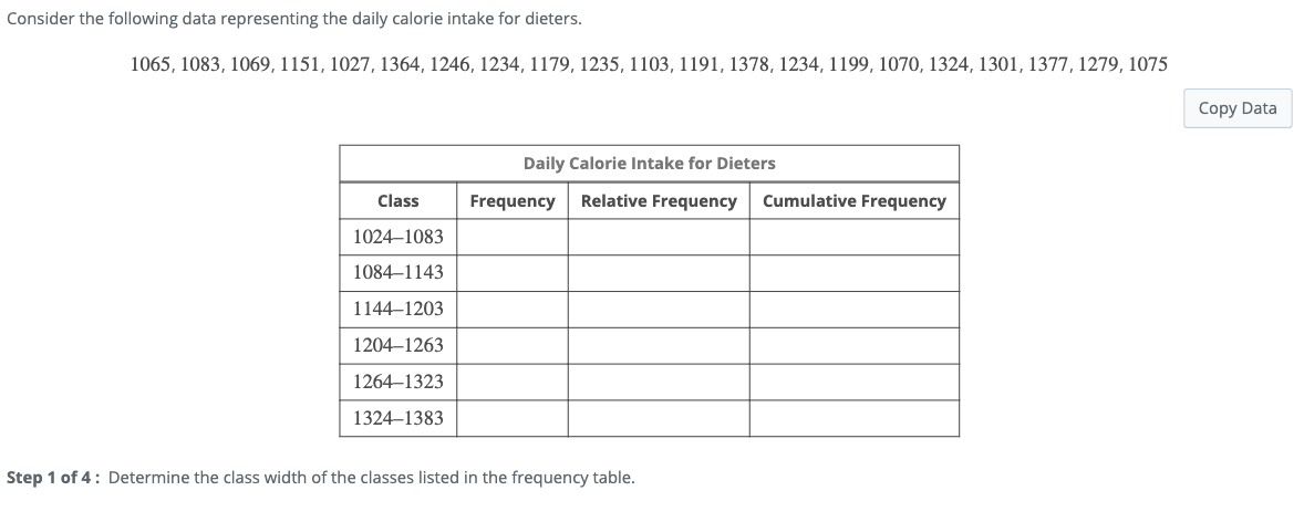 Solved Consider The Following Data Representing The Daily Chegg