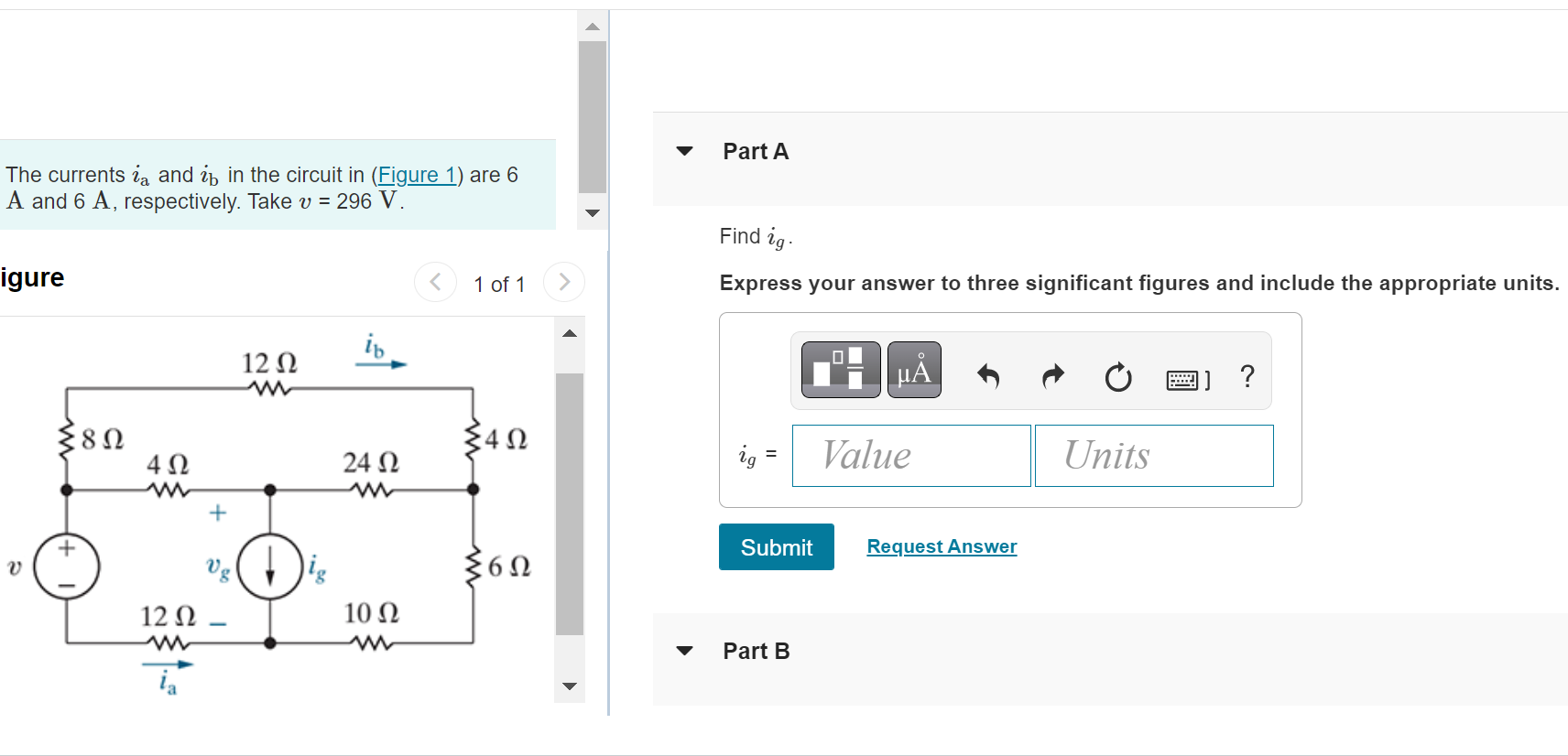 Solved The Currents Ia And Ib In The Circuit In (Figure 1) | Chegg.com