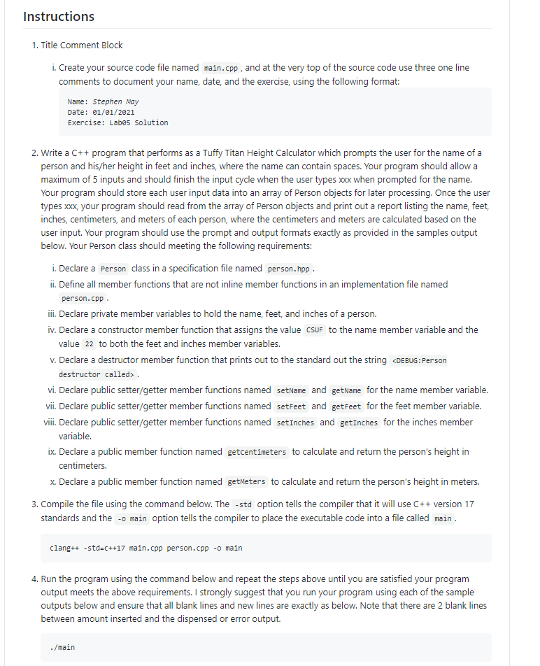 Solved Instructions 1. Title Comment Block i. Create your | Chegg.com