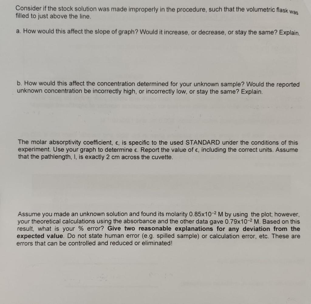 Solved Q1. The BeerLambert Law) Question Show your work