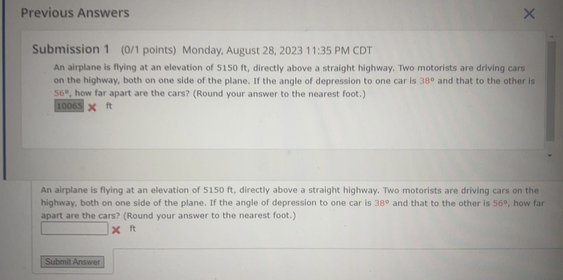 Solved Submission 1 (0/1 points) Monday, August 28, 2023 | Chegg.com