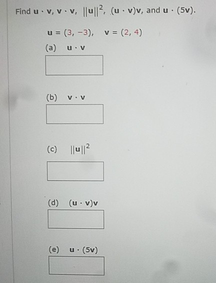 Solved Find U V V V U V V And U 5v V Chegg Com