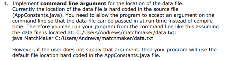 Solved 4. Implement command line argument for the location | Chegg.com