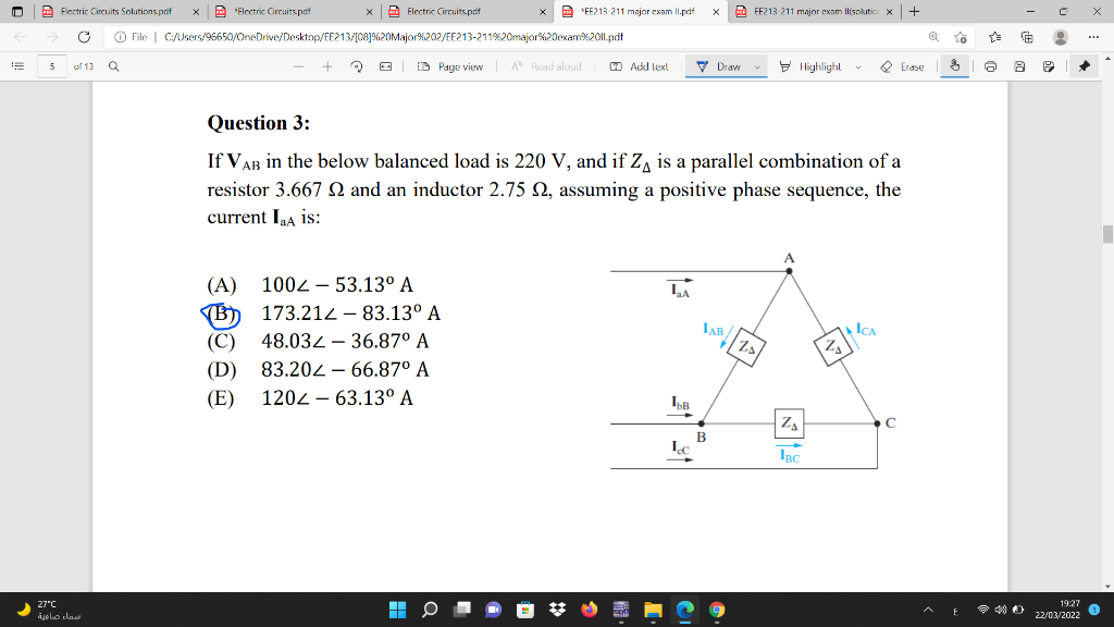 Solved Electric Circuits Solutions.pdf X Electric | Chegg.com