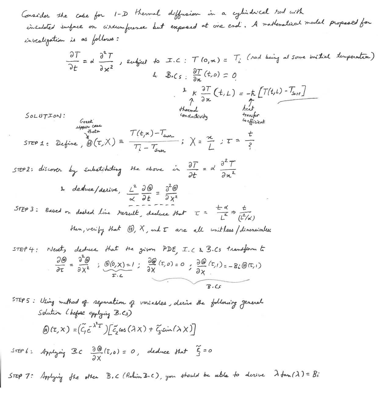 Solved Consider the cabe for 1-D thermal diffusion in a | Chegg.com