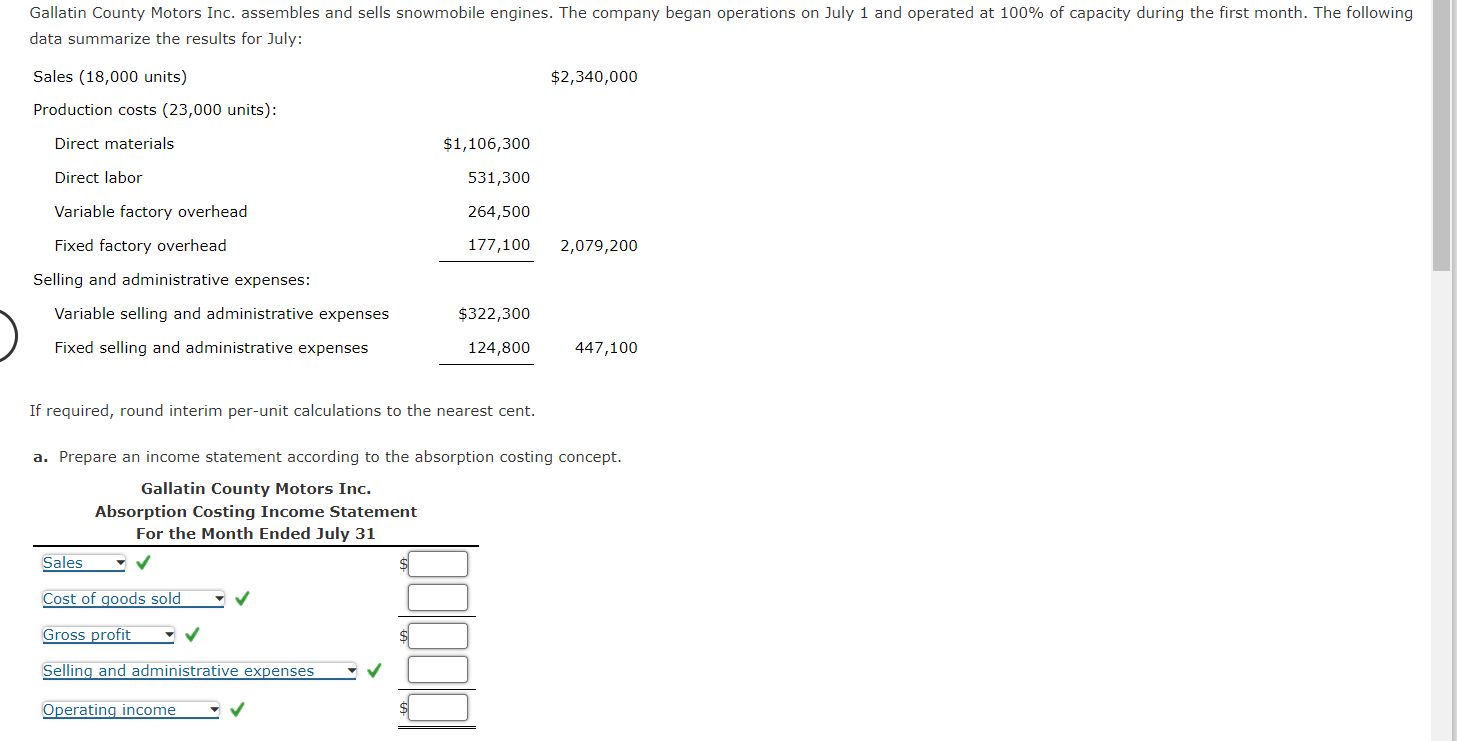 Solved If required, round interim per-unit calculations to | Chegg.com