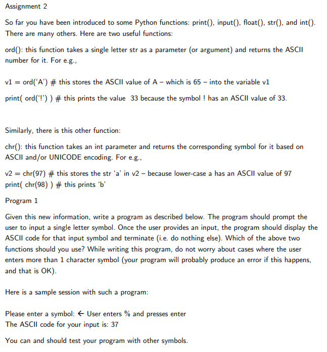 Solved PYTHON QUESTION. The program should be *BEGINNER | Chegg.com