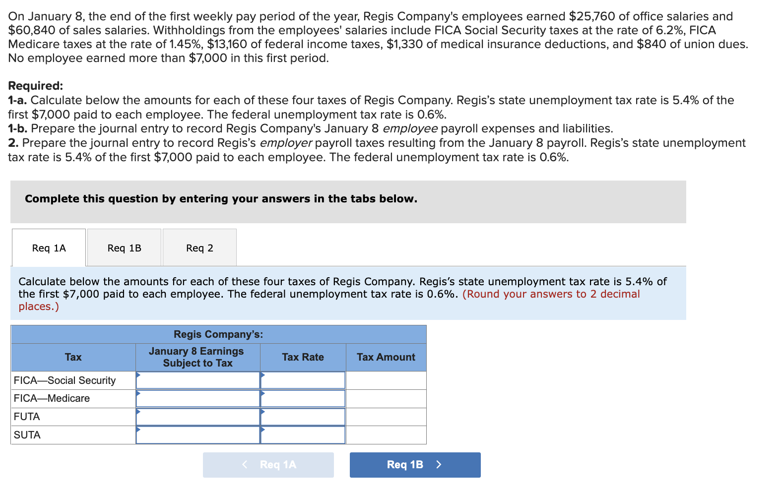 Solved On January 8 , the end of the first weekly pay period