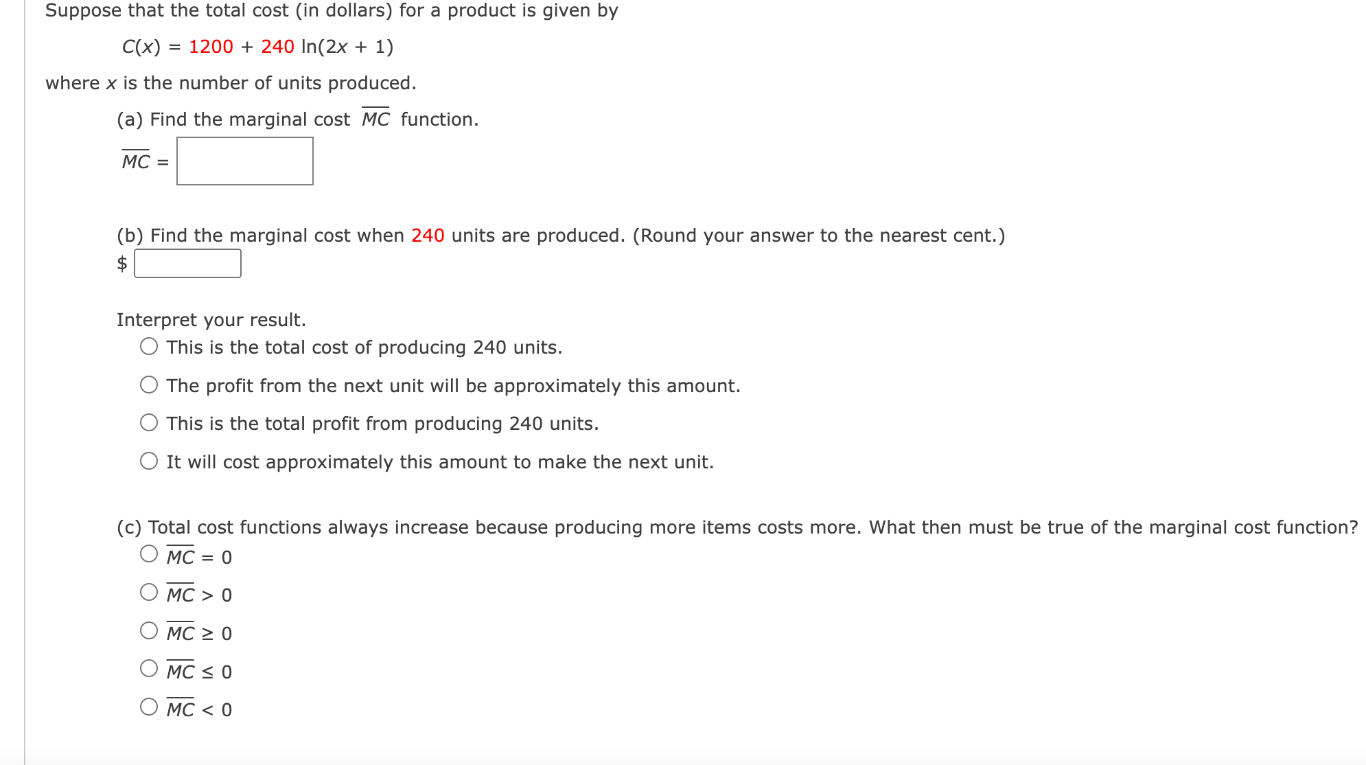 solved-c-x-1200-240ln-2x-1-e-x-is-the-number-of-units-chegg