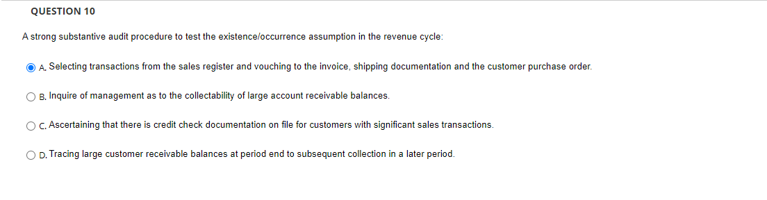 Solved A strong substantive audit procedure to test the | Chegg.com