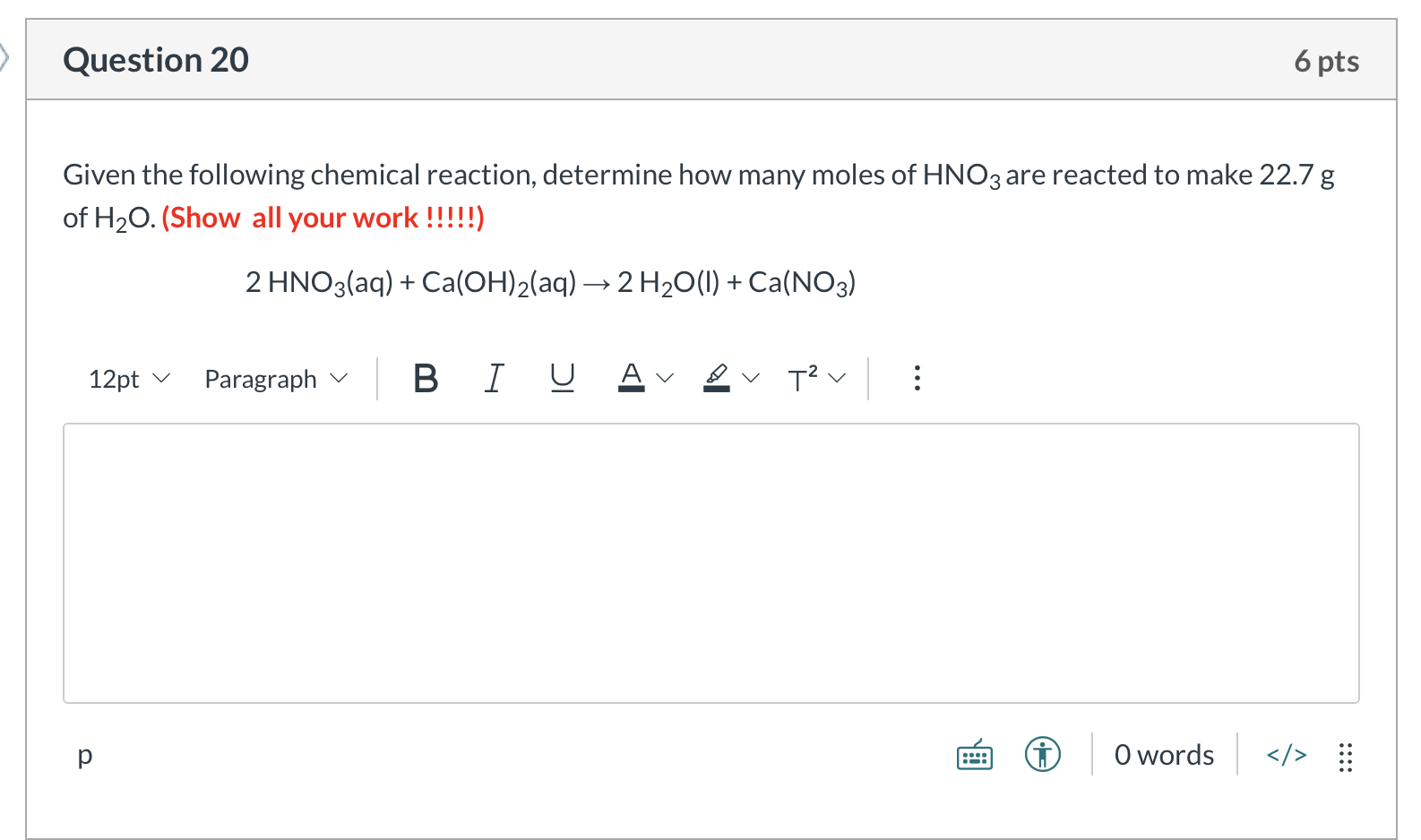 Solved Question 20 6 Pts Given The Following Chemical Chegg Solved Question 20 6 Pts Given The Following Chemical Chegg