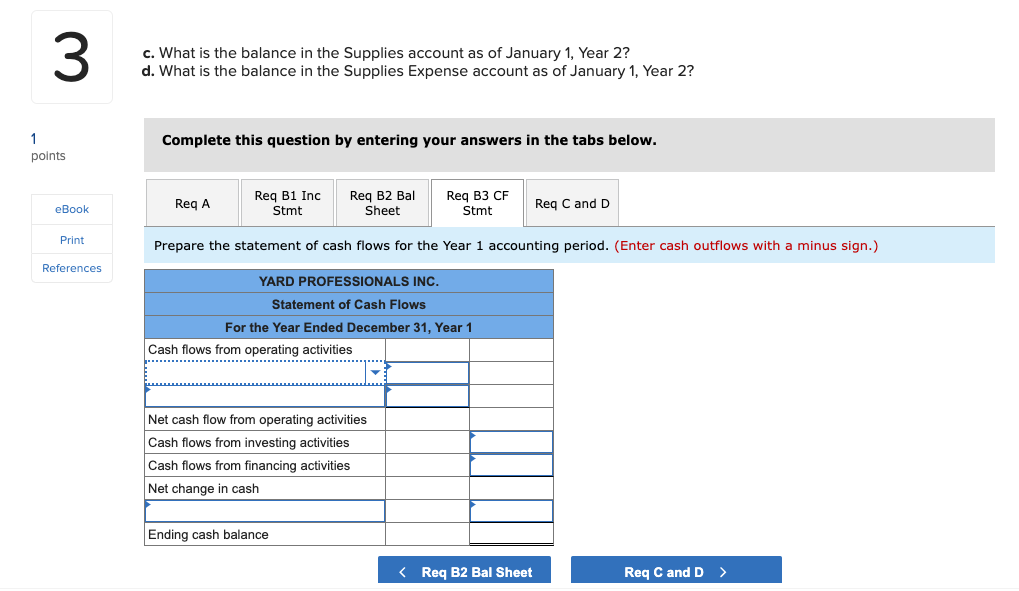 c. What is the balance in the Supplies account