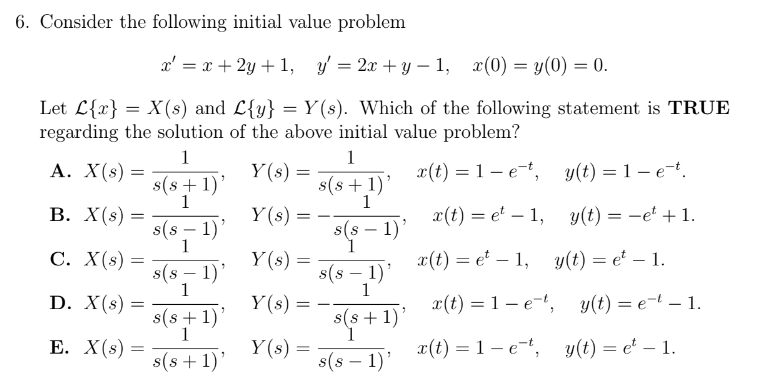 Solved Consider the following initial value | Chegg.com