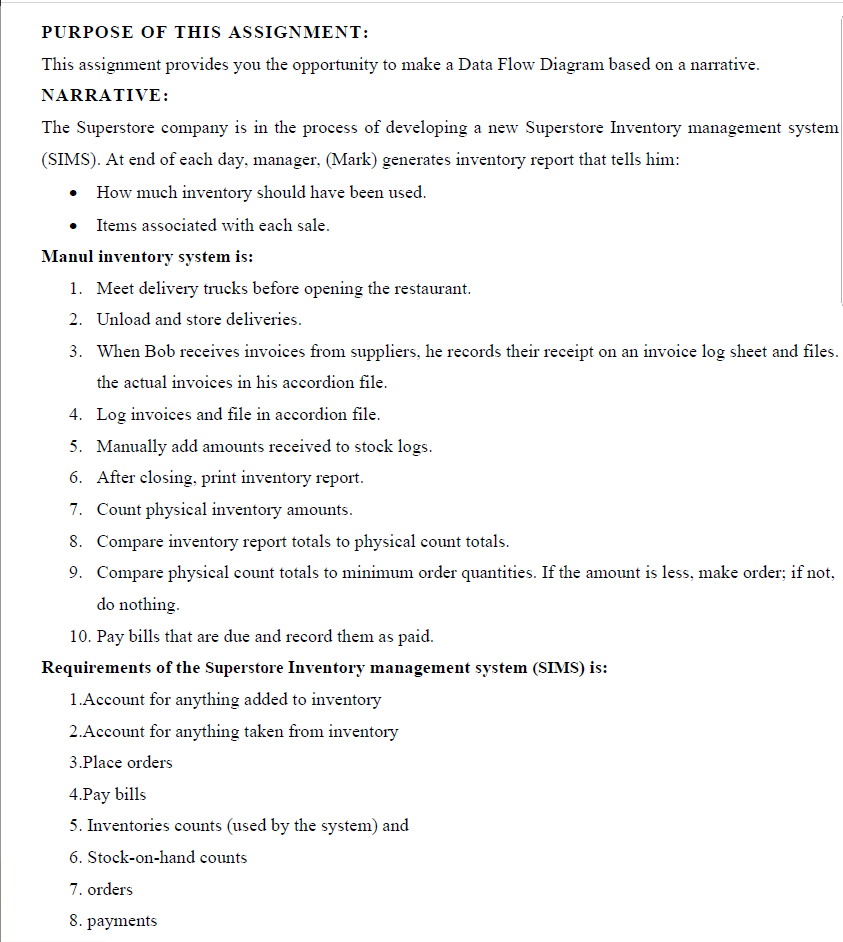 Solved For the case narrative, the following should be | Chegg.com