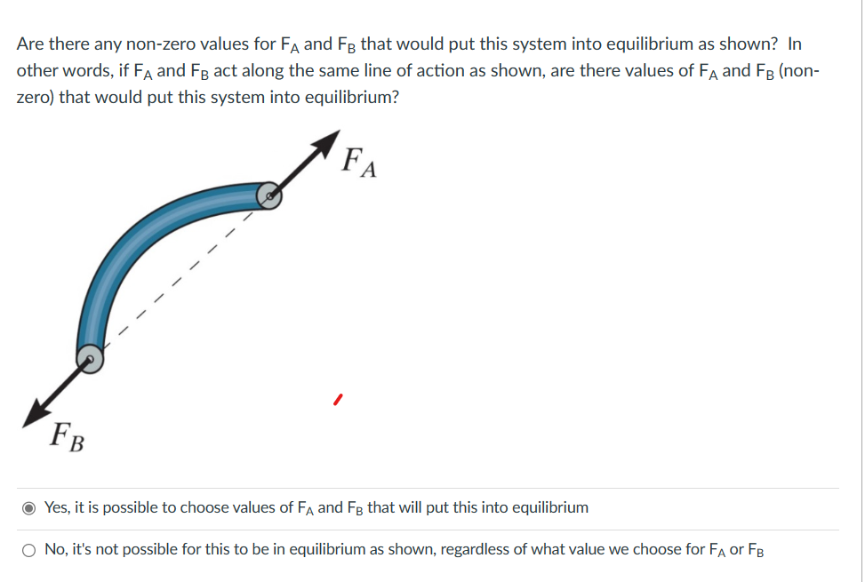 Solved Are there any non-zero values for FA and FB that | Chegg.com