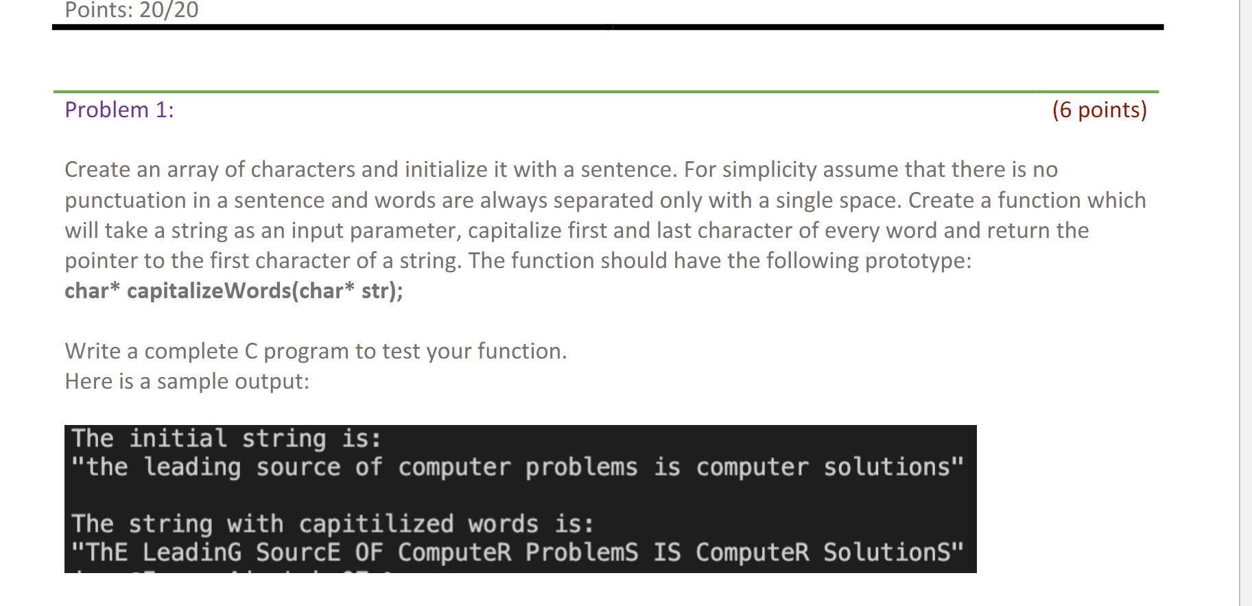 Solved Points 20 20 Problem 1 6 Points Create An Array Chegg Com   PhpmCYJQV