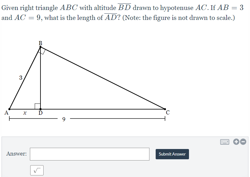 Solved Given Right Triangle Abc With Altitude Bd Drawn To 5355