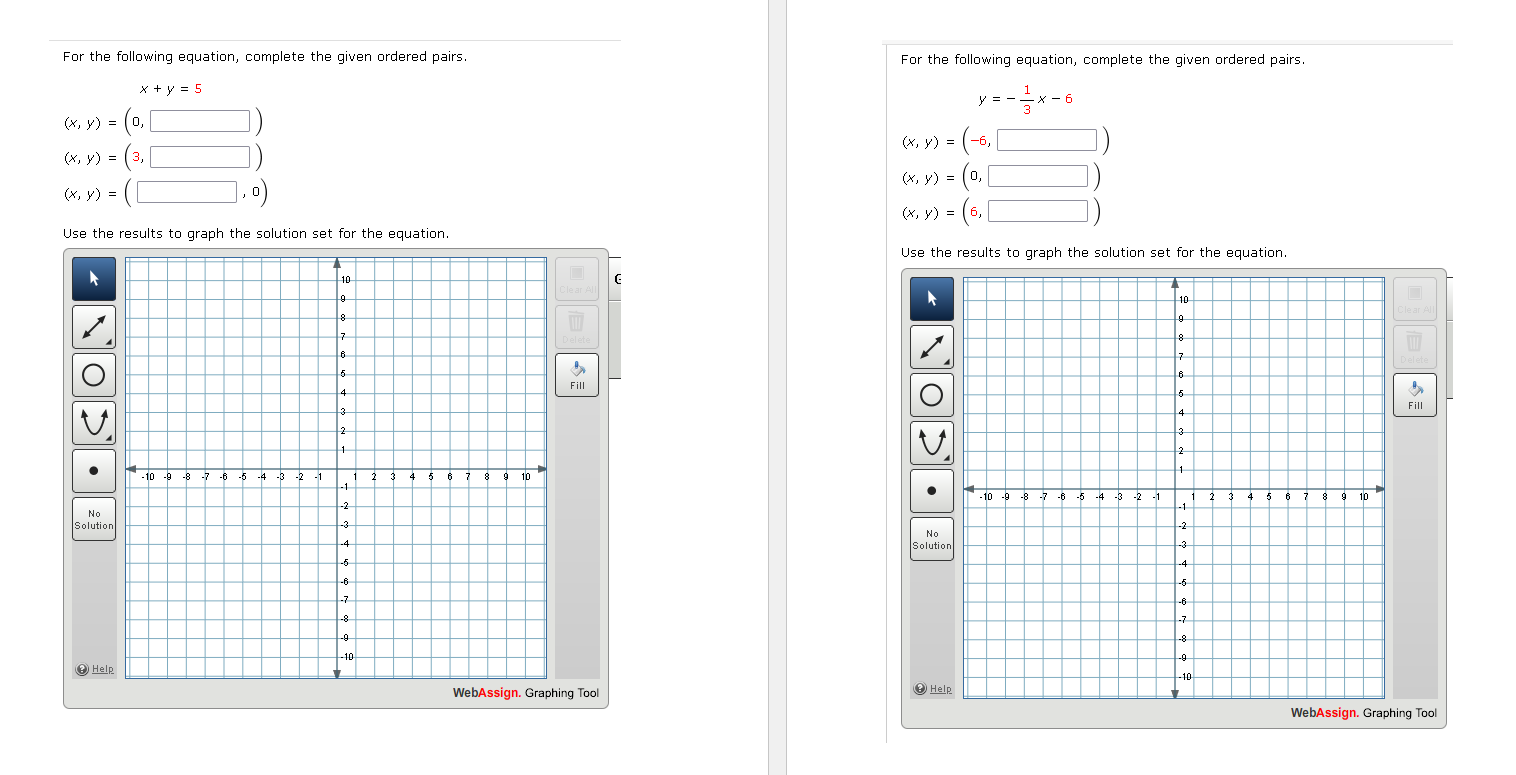 Solved For the following equation, complete the given | Chegg.com