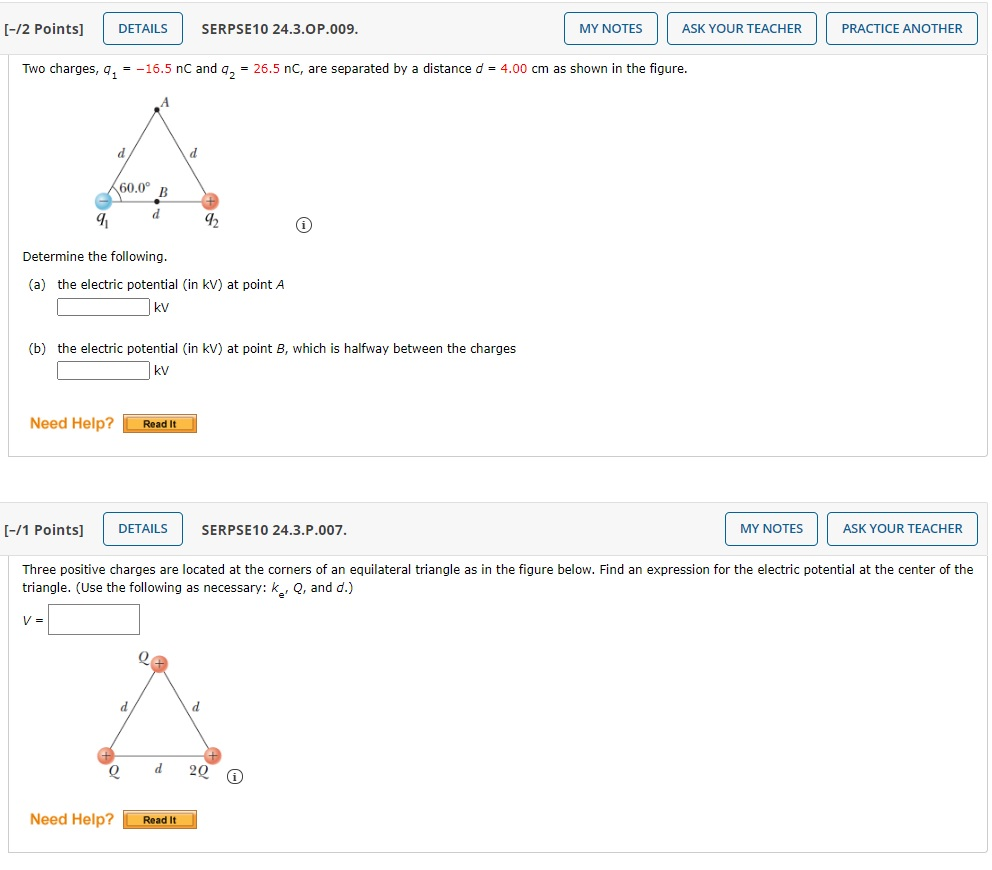 Solved [-12 Points] DETAILS SERPSE10 24.3.OP.009. MY NOTES | Chegg.com