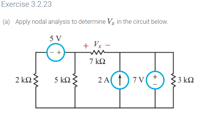 Solved Exercise 3.2.23 (a) Apply nodal analysis to determine | Chegg.com