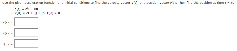 Solved Use the given acceleration function and initial | Chegg.com