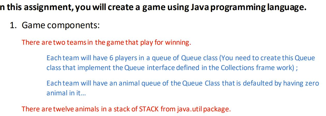n this assignment, you will create a game using Java | Chegg.com
