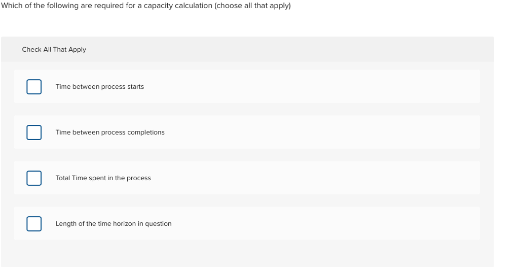 Solved Which of the following are required for a capacity | Chegg.com