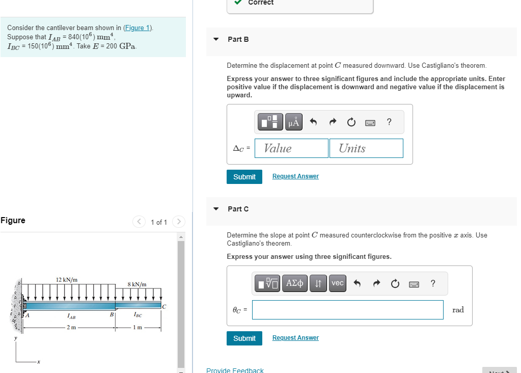 Consider the cantilever beam shown in (Figure 1). | Chegg.com