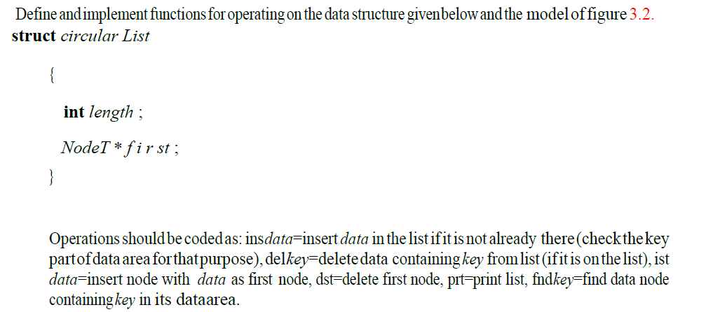 Solved Define and implement functions for operating on the | Chegg.com