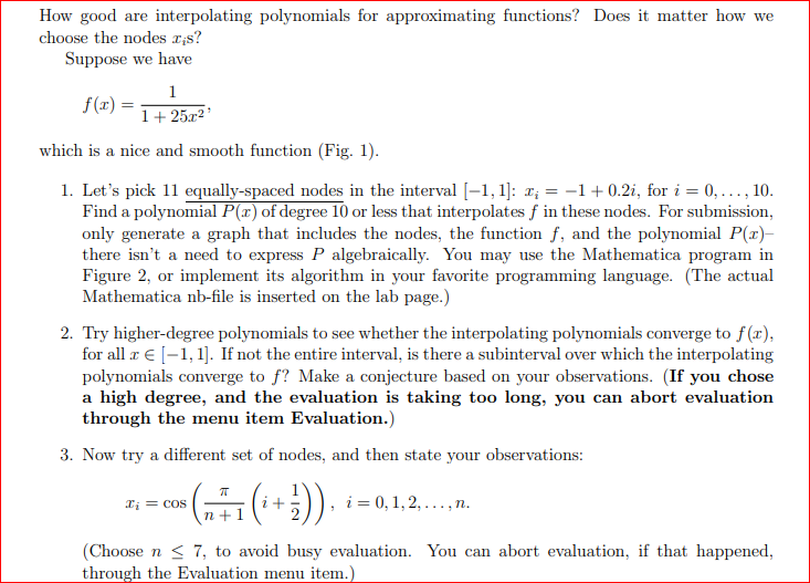 How good are interpolating polynomials for | Chegg.com