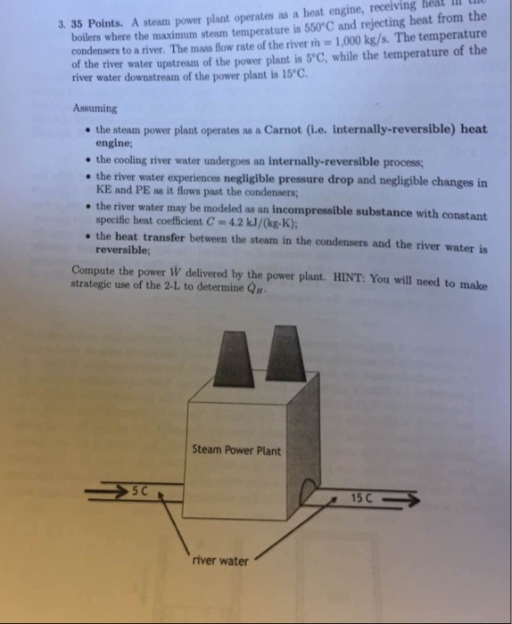 Solved A steam power plant operates as a heat engine,